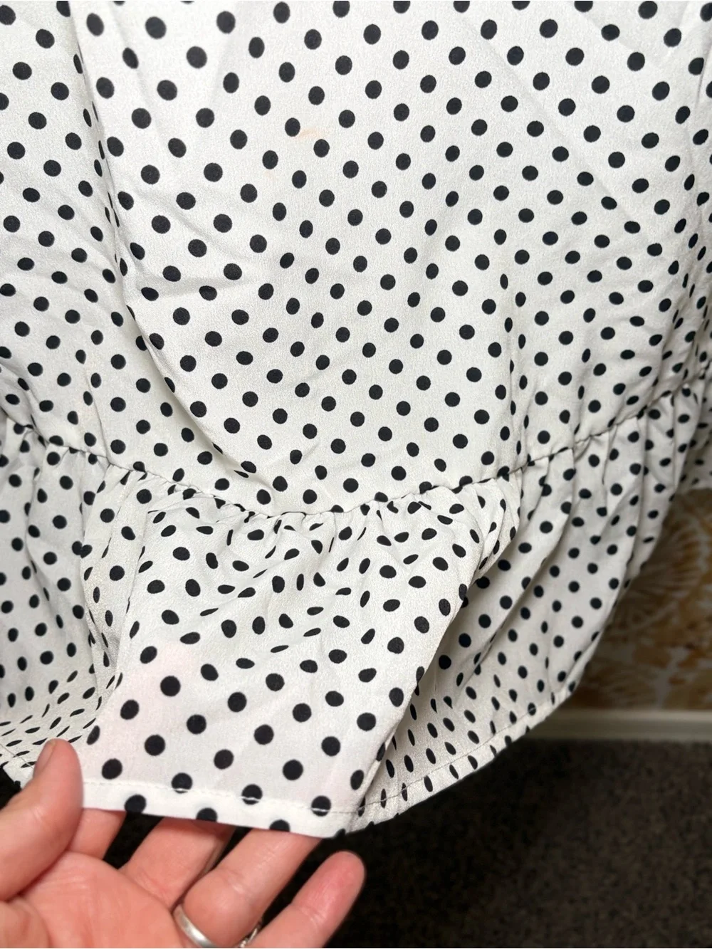 Boohoo Polka Dot Mini Dress | Puff Sleeve Babydoll Dress | French Girl Style - Picture 8 of 12